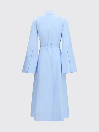 Gabriela Hearst Carmina Maxi Shirtdress In Light Blue Sea Island Cotton