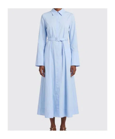 Gabriela Hearst Carmina Maxi Shirtdress In Light Blue Sea Island Cotton