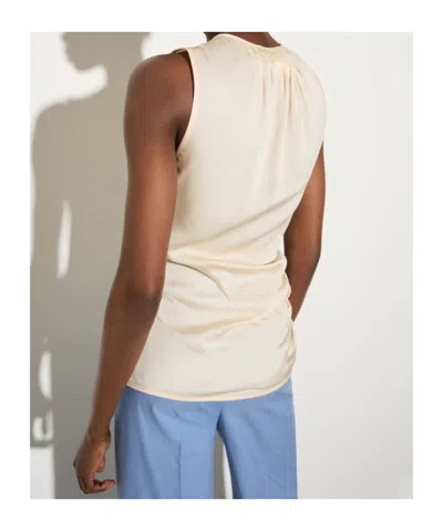 Maxco. Satin Top With Draping - Straw In Neutral