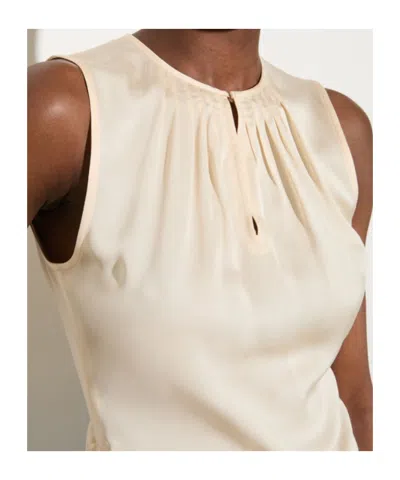 Maxco. Satin Top With Draping - Straw In Neutral