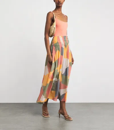 Eres Silk Printed Highlight Maxi Skirt In Multi