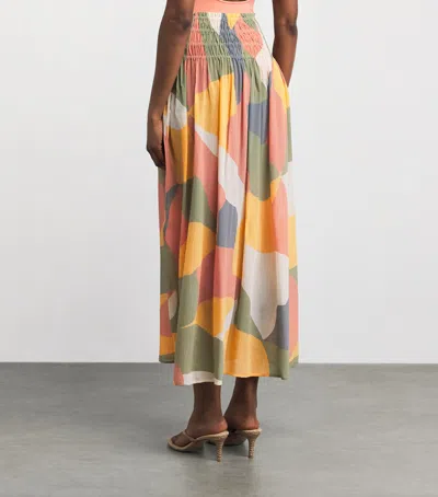 Eres Silk Printed Highlight Maxi Skirt In Multi