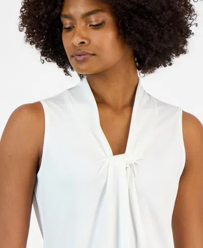 Kasper Tie Front Sleeveless Stretch Top In Animal Print