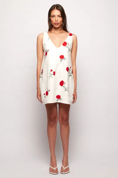 S/w/f Boutique V-neck Shift Dress In White