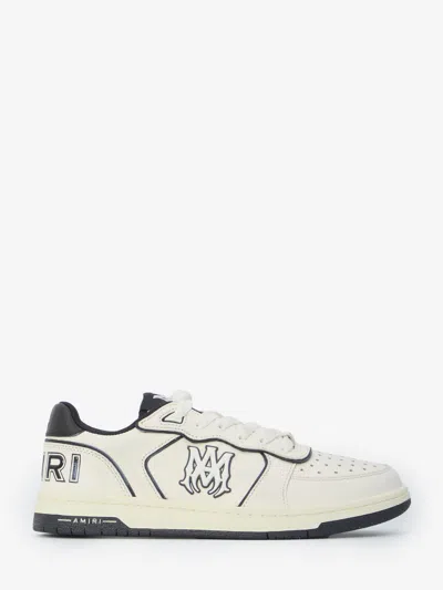 Amiri Newport White Sneakers Low Top With Logo Patch On The Side And Contrasting Heel With Leather Logo Le In White