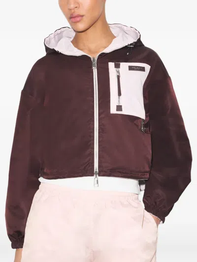 Tory Burch Reversible Cropped Nylon Jacket In Multi