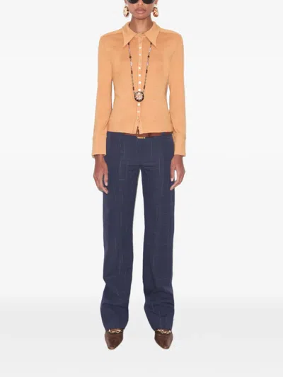 Tory Burch Wool Pants In Multi