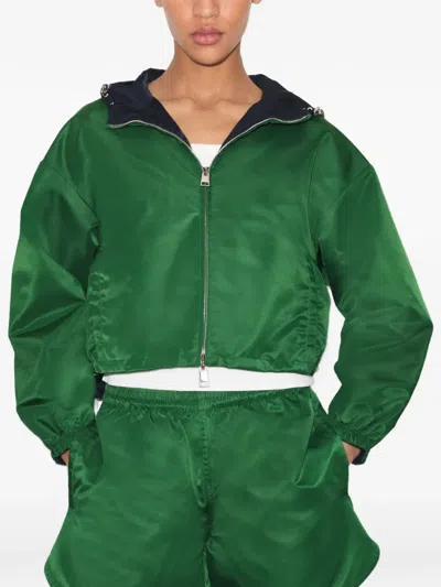 Tory Burch Reversible Cropped Nylon Jacket In Multi