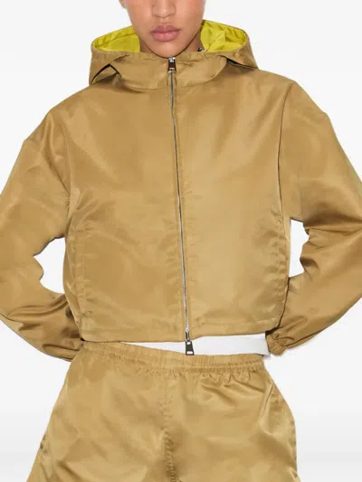 Tory Burch Reversible Cropped Nylon Jacket In Multi