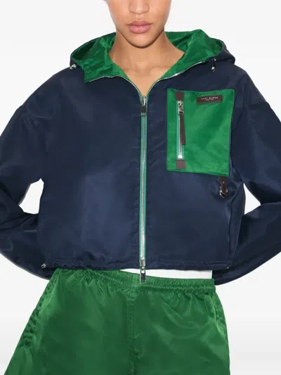 Tory Burch Reversible Cropped Nylon Jacket In Multi