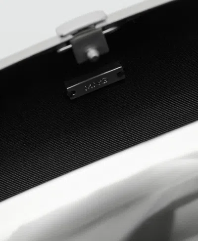 Mango Metallic Frame Clutch In Silver