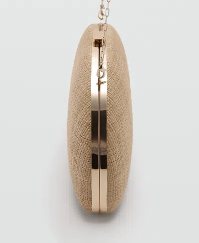 Mango Natural Fiber Clutch Bag In Beige