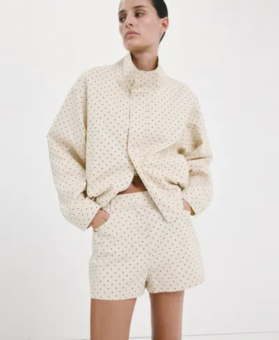 Mango Chaqueta Dots Jacket In Neutral