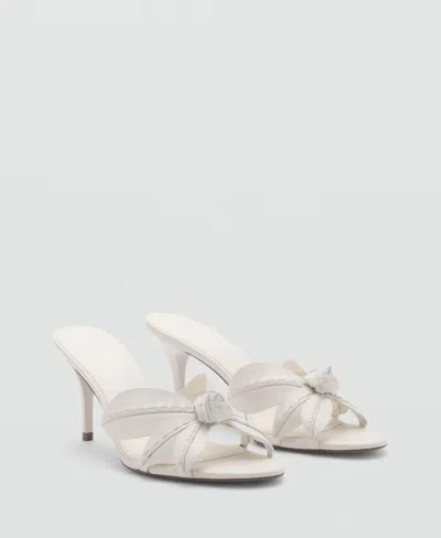Mango Cross Strap Heeled Mules In Multi