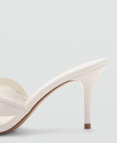 Mango Cross Strap Heeled Mules In Multi