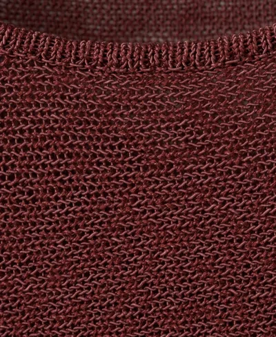 Mango Short Sleeve Sweater In Brown