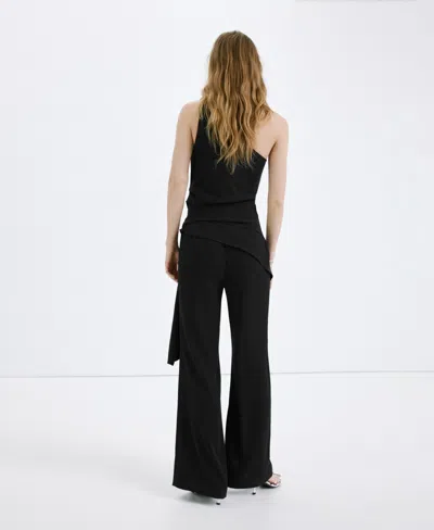 Mango Asymmetric Twist Strap Jumpsuit In Black