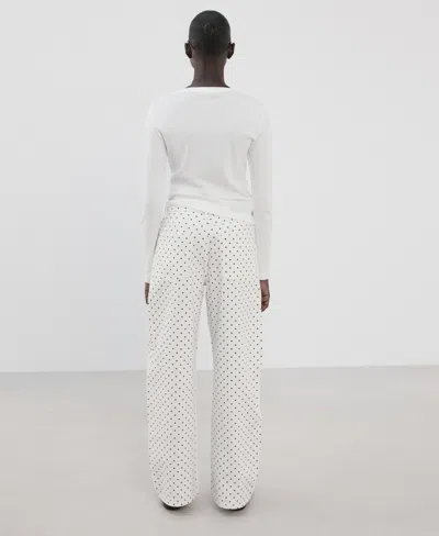 Mango Dot Balloon Jeans In White