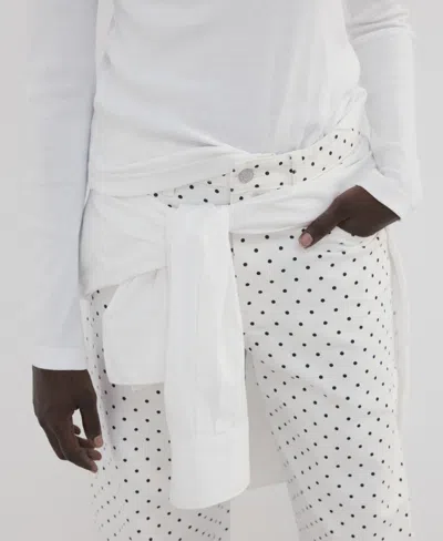 Mango Dot Balloon Jeans In White