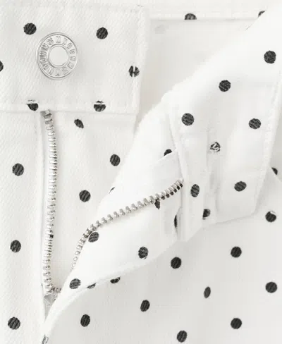 Mango Dot Balloon Jeans In White