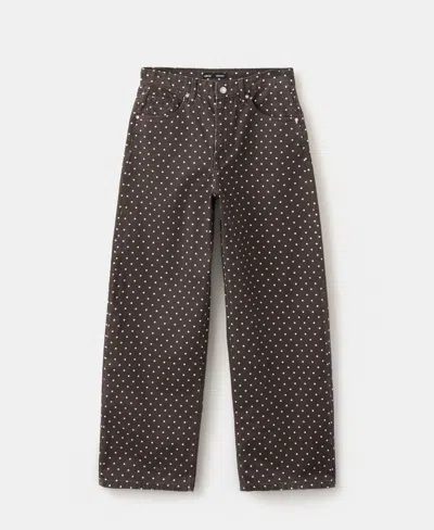 Mango Dot Balloon Jeans In Brown