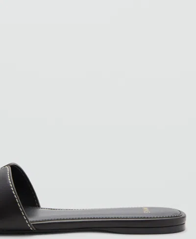 Mango Mule Sandals With Gold Detailing In Multi