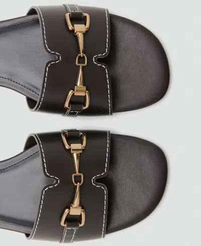 Mango Mule Sandals With Gold Detailing In Multi