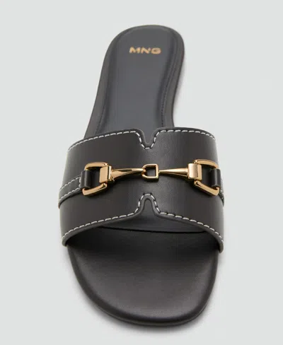Mango Mule Sandals With Gold Detailing In Multi
