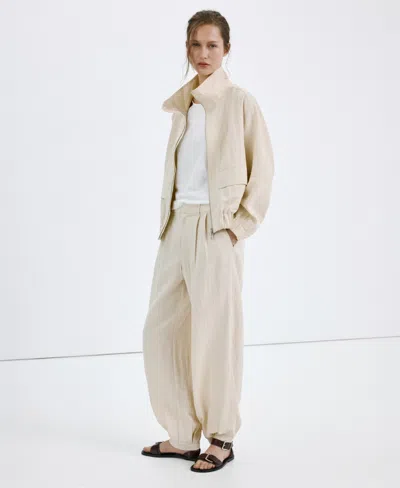 Mango Featuring Hailey Bieber Bomber Jacket In Neutral