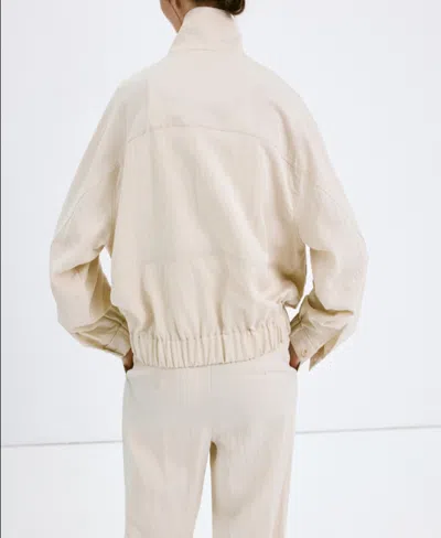 Mango Featuring Hailey Bieber Bomber Jacket In Neutral