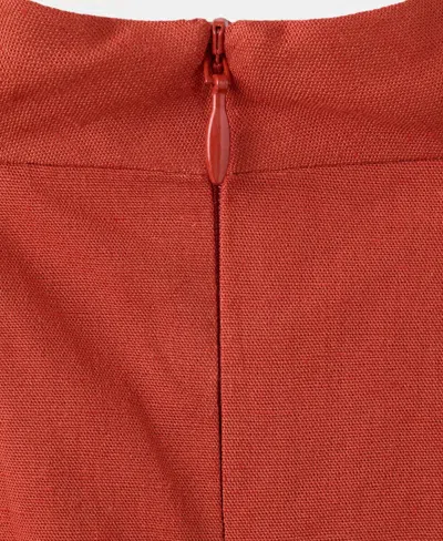 Mango Draped Midi-dress In Orange