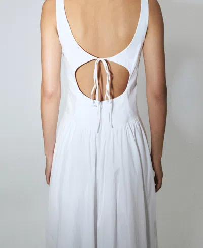 Mango A-line Dress With Open Back In White