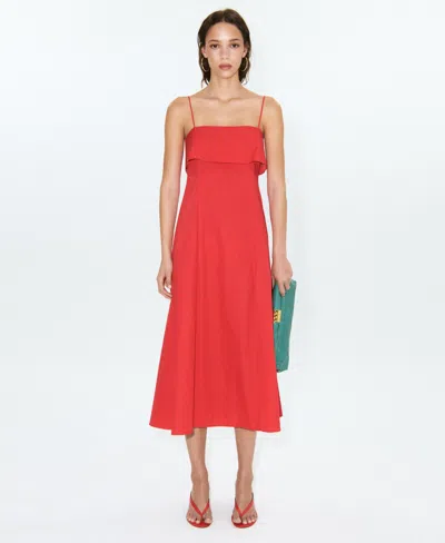 Mango Flared Midi-dress In Red