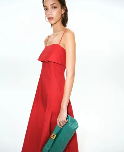 Mango Flared Midi-dress In Red