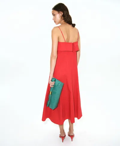 Mango Flared Midi-dress In Red