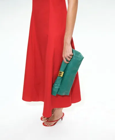 Mango Flared Midi-dress In Red