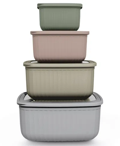 Art & Cook 8-pc. Rectangle Bowl Set With Lids In Multi