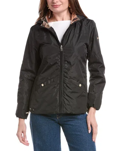 Nicole Miller Solid Windbreaker In Black