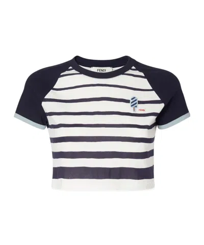 Fendi Crew Neck T-shirt In Multi