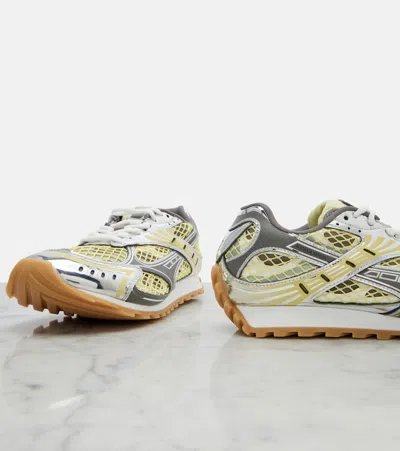 Bottega Veneta Orbit Lace-up Technical Fishnet Sneakers In Multi