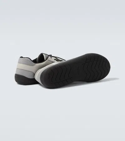 Prada Mesh Panel Sneakers Rubber Sole Design In Gray