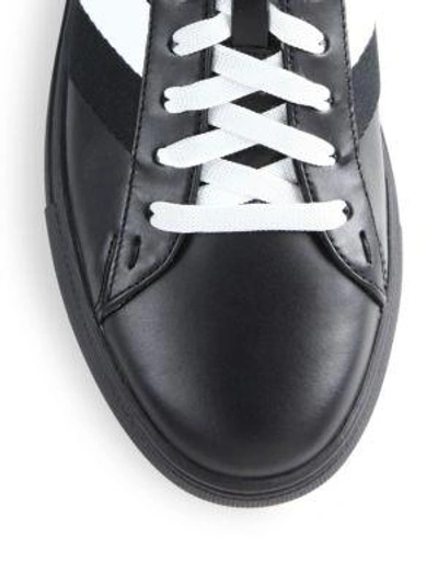 Shop Bally Leather Lace-up Sneakers In Black