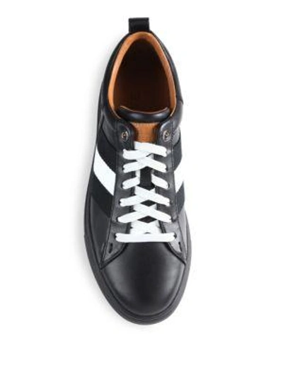 Shop Bally Leather Lace-up Sneakers In Black