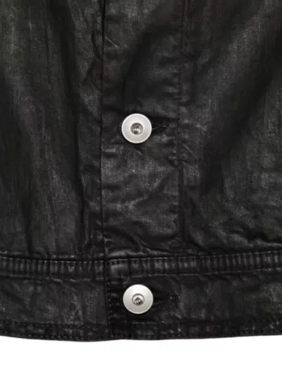 Rick Owens Black Solid V Neck Jacket In Black