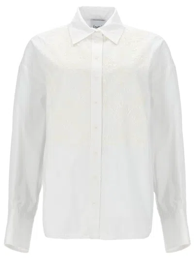 Nude Camicia Con Inserti In Pizzo In White