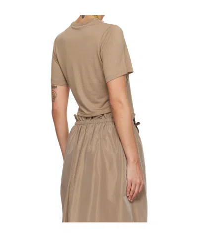Simone Rocha Tan Bow Tail Easy T-shirt In Brown