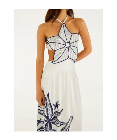 Farm Rio Coast Stars Maxi Dress Coast Stars Off-white In Multi