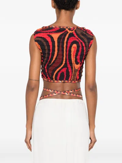 Pucci Marmo-print Wrap-around Top In Multi
