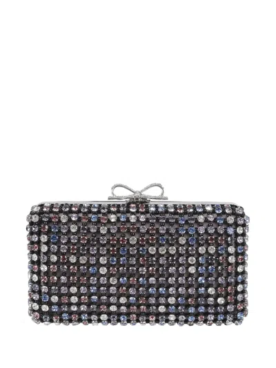 Self-portrait Clutch Bag Rectangular Shape Strass Pattern Bow In Multi