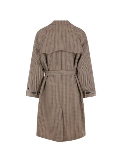 Namacheko Single-breasted Wool Checked Coat In Brown